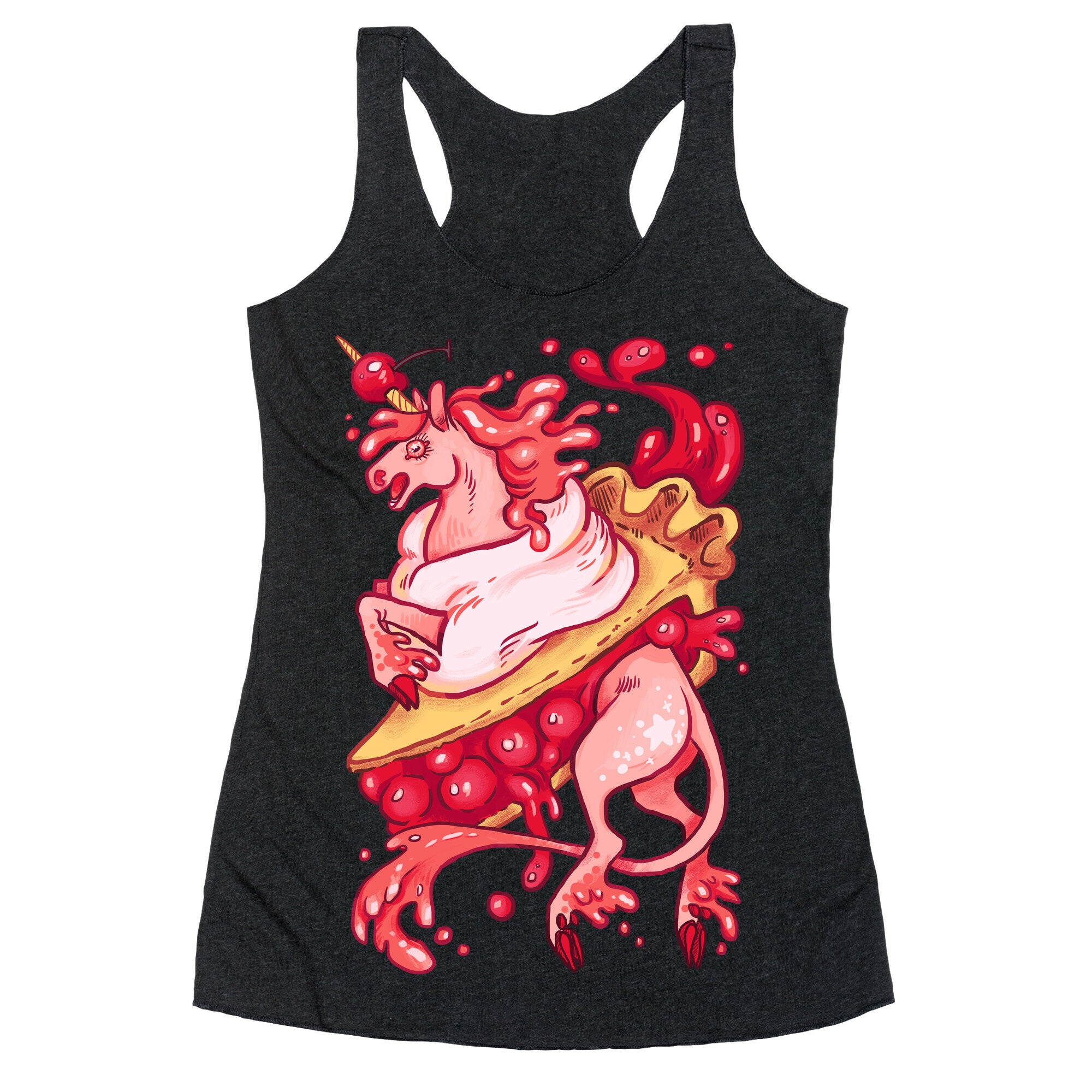 Kawaii Unicorn Pie Racerback Tank