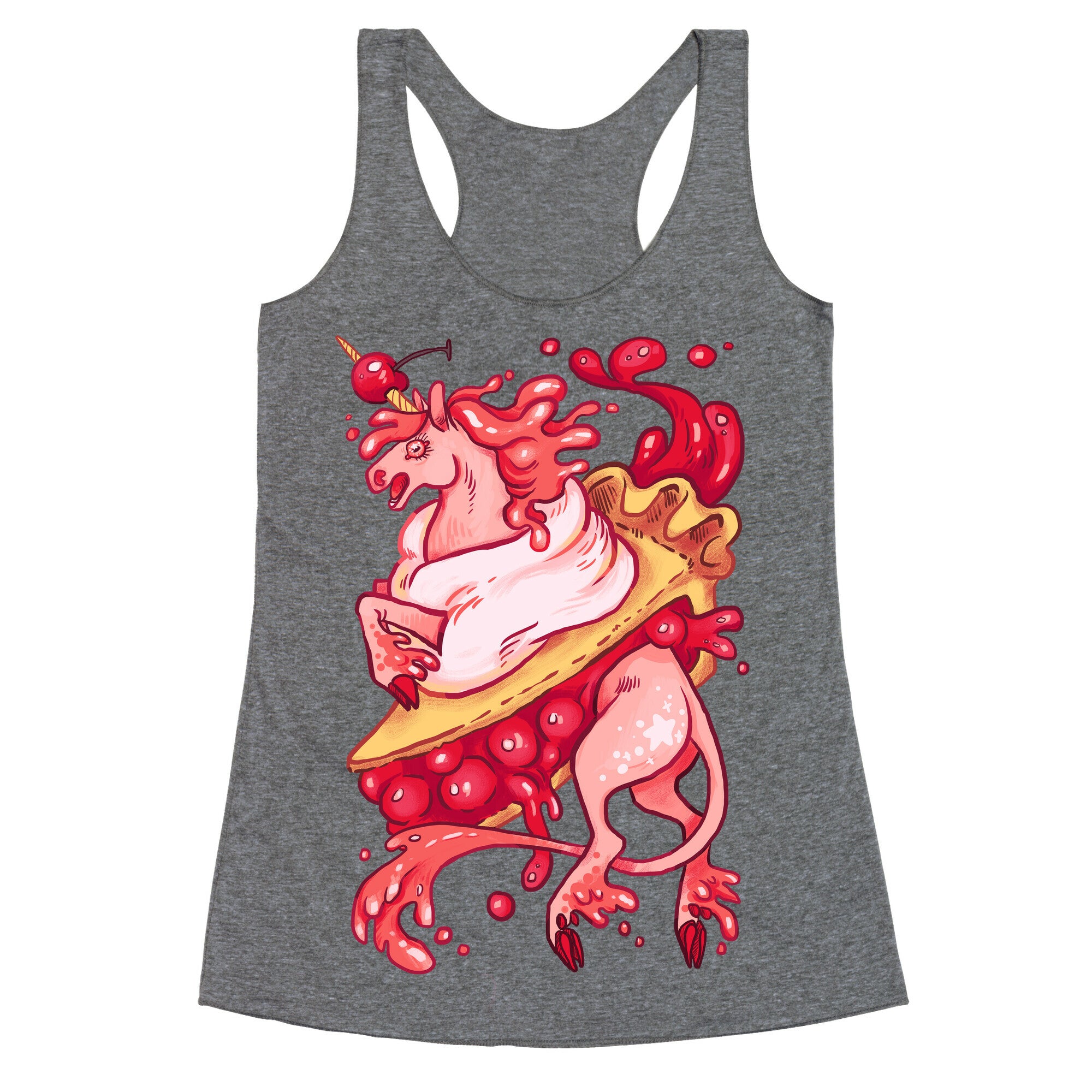 Kawaii Unicorn Pie Racerback Tank