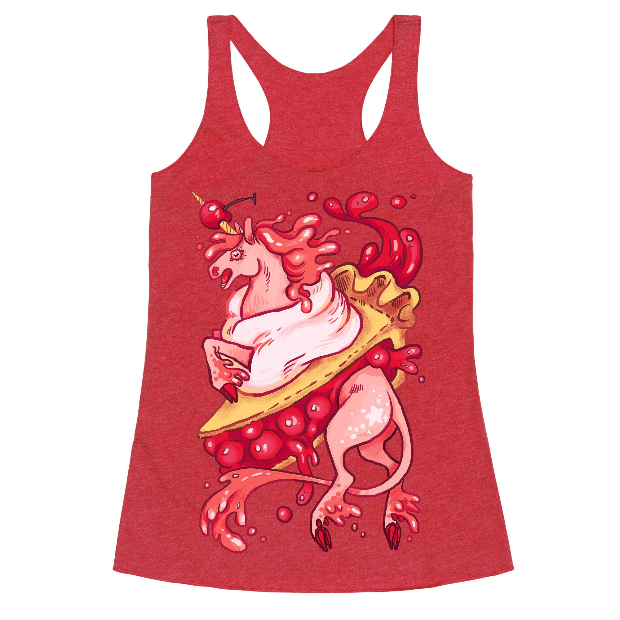 Kawaii Unicorn Pie Racerback Tank