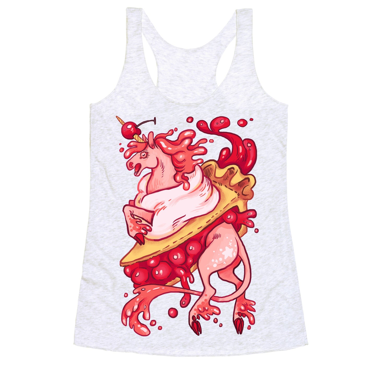 Kawaii Unicorn Pie Racerback Tank