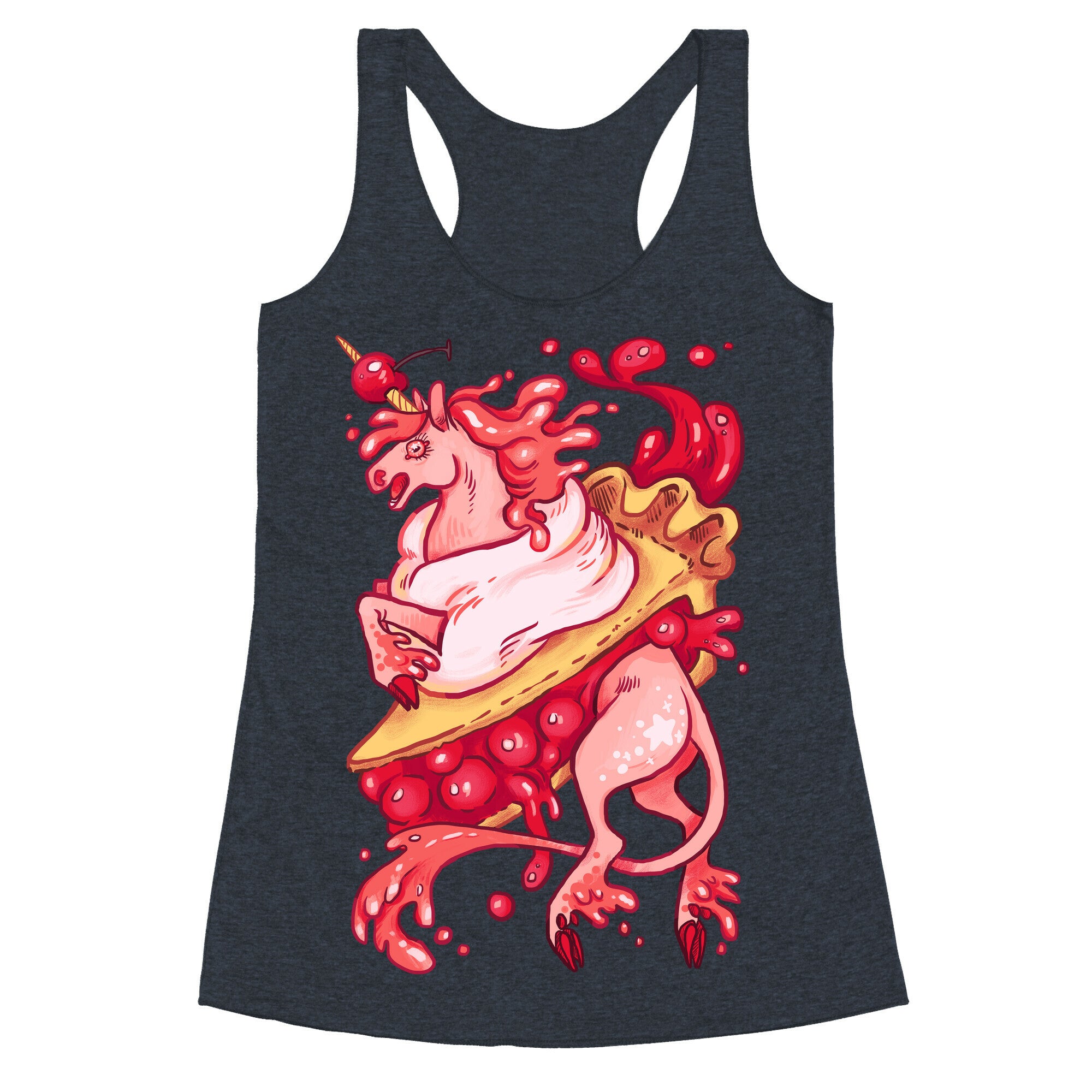 Kawaii Unicorn Pie Racerback Tank