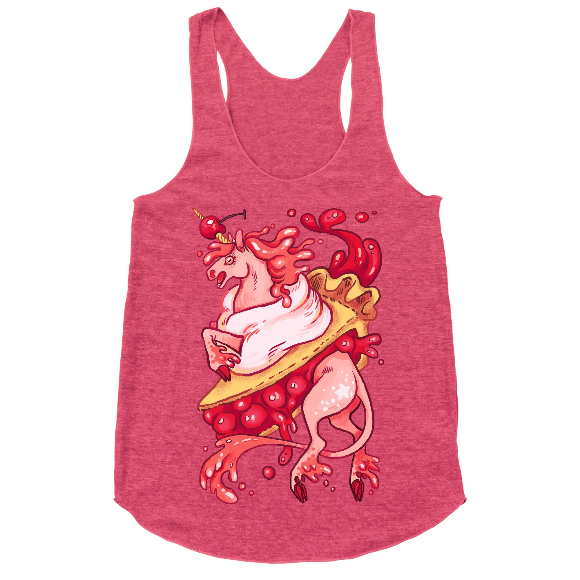 Kawaii Unicorn Pie Racerback Tank
