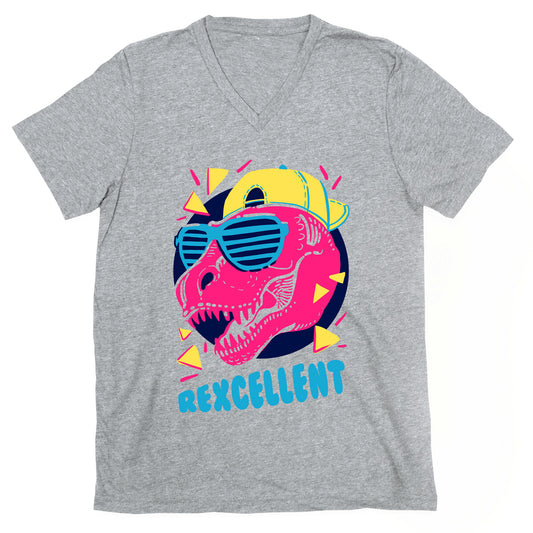T-Rexcellent 90's Dinosaur Tyrannosaurus V-Neck