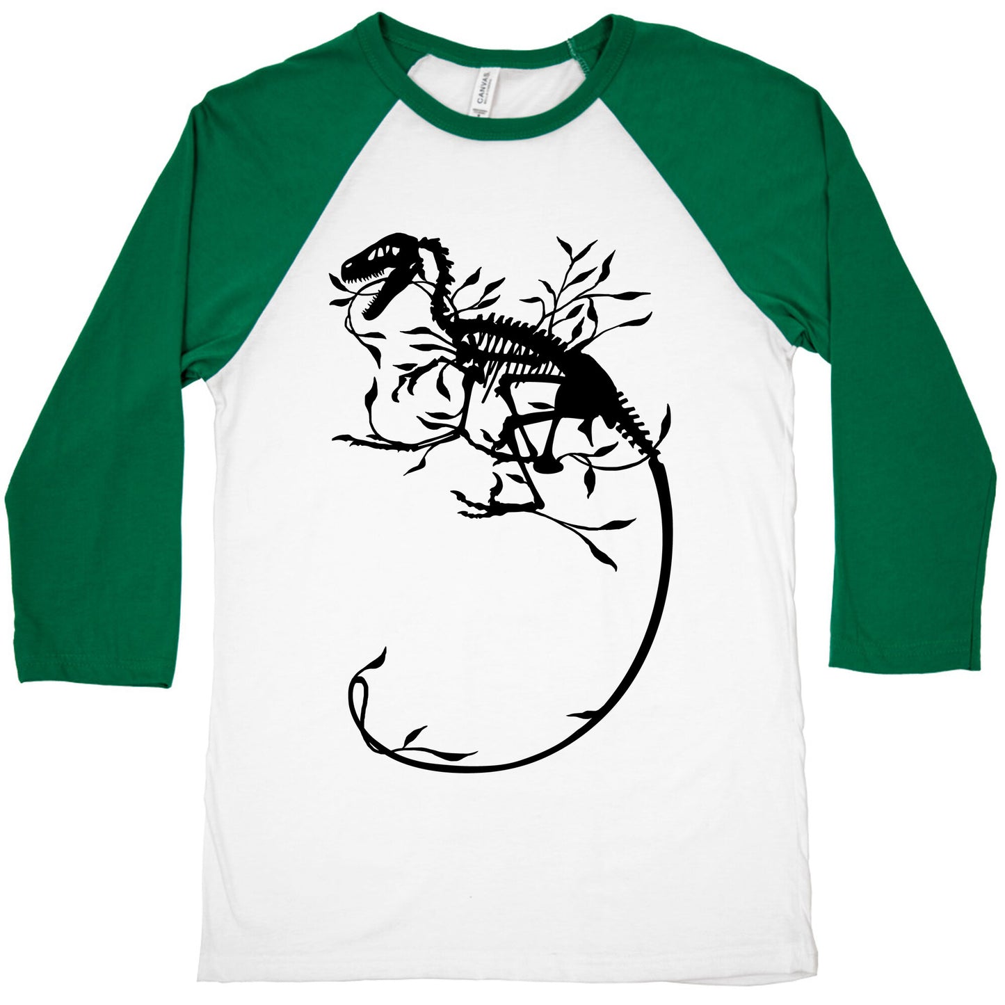 Floral Dinosaur Baseball Tee