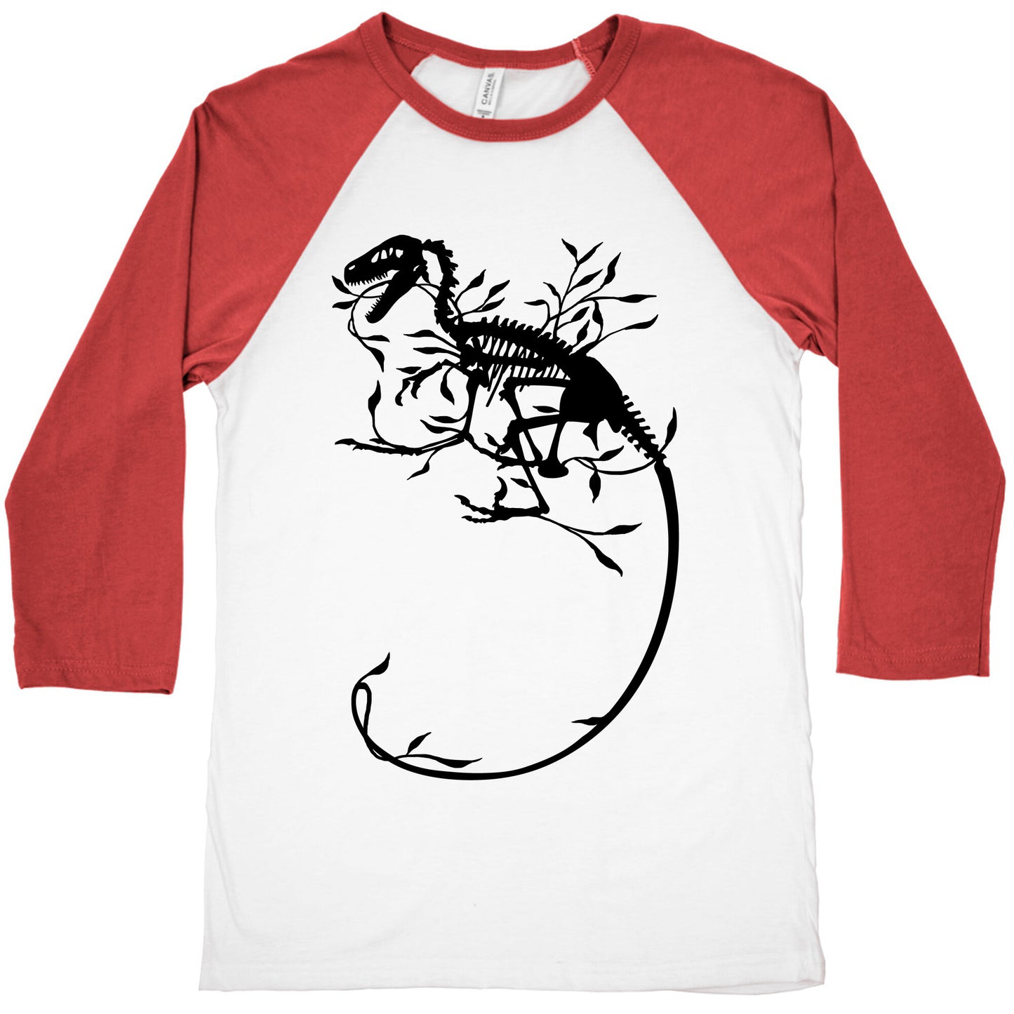 Floral Dinosaur Baseball Tee