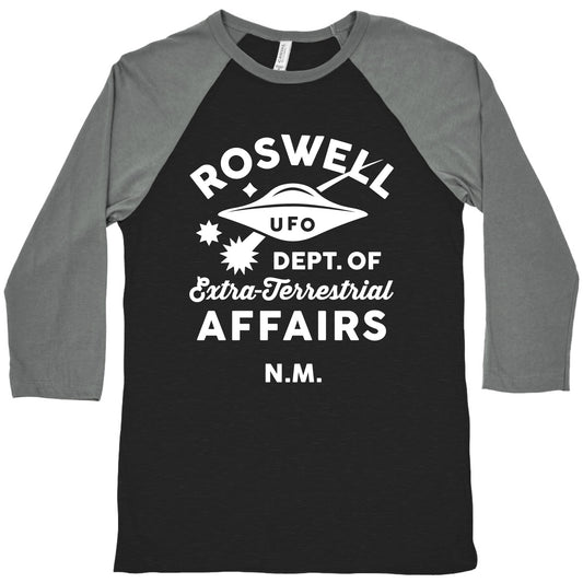 Roswell Department Of Extra-Terrestrial Affairs Baseball Tee