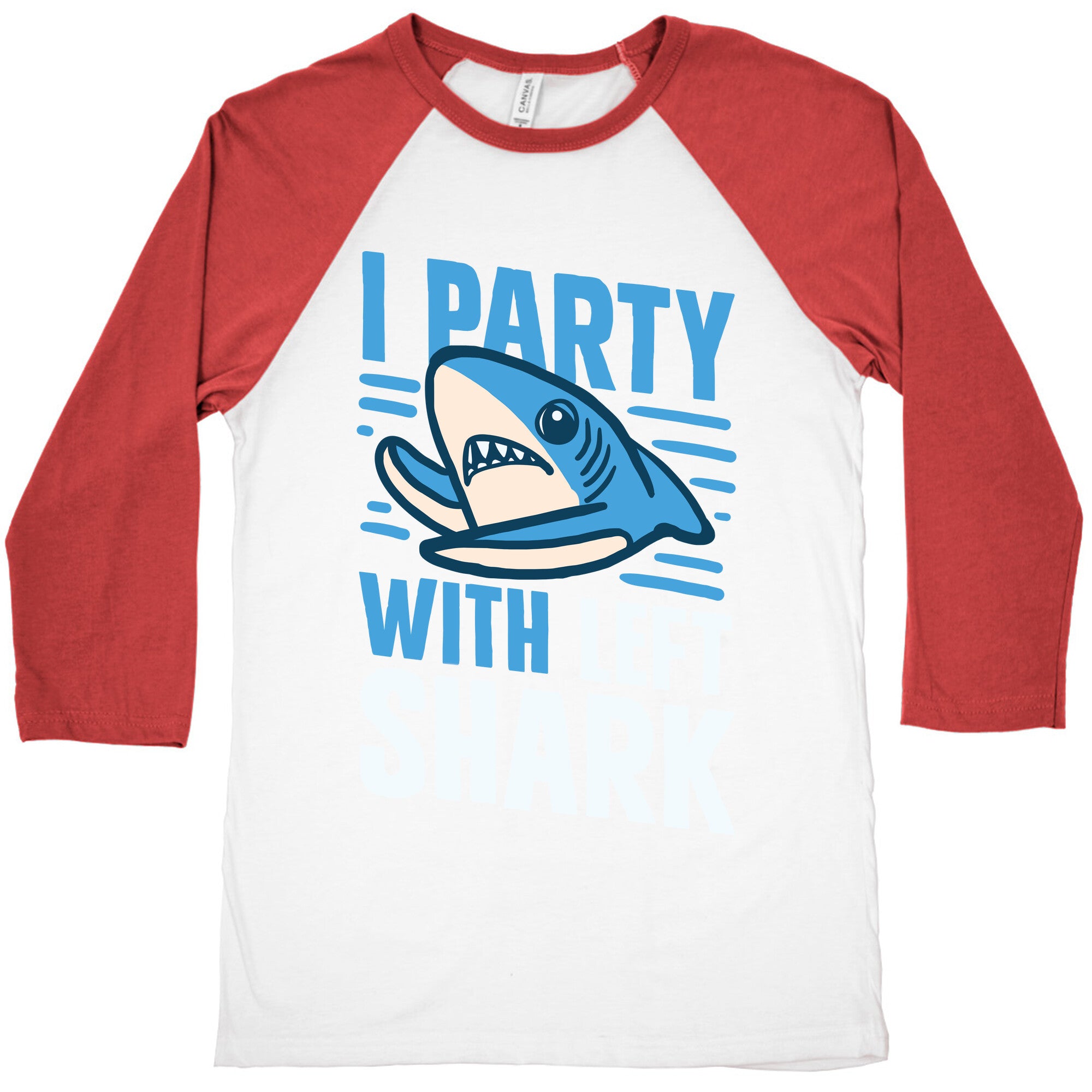 I Party With Left Shark Baseball Tee