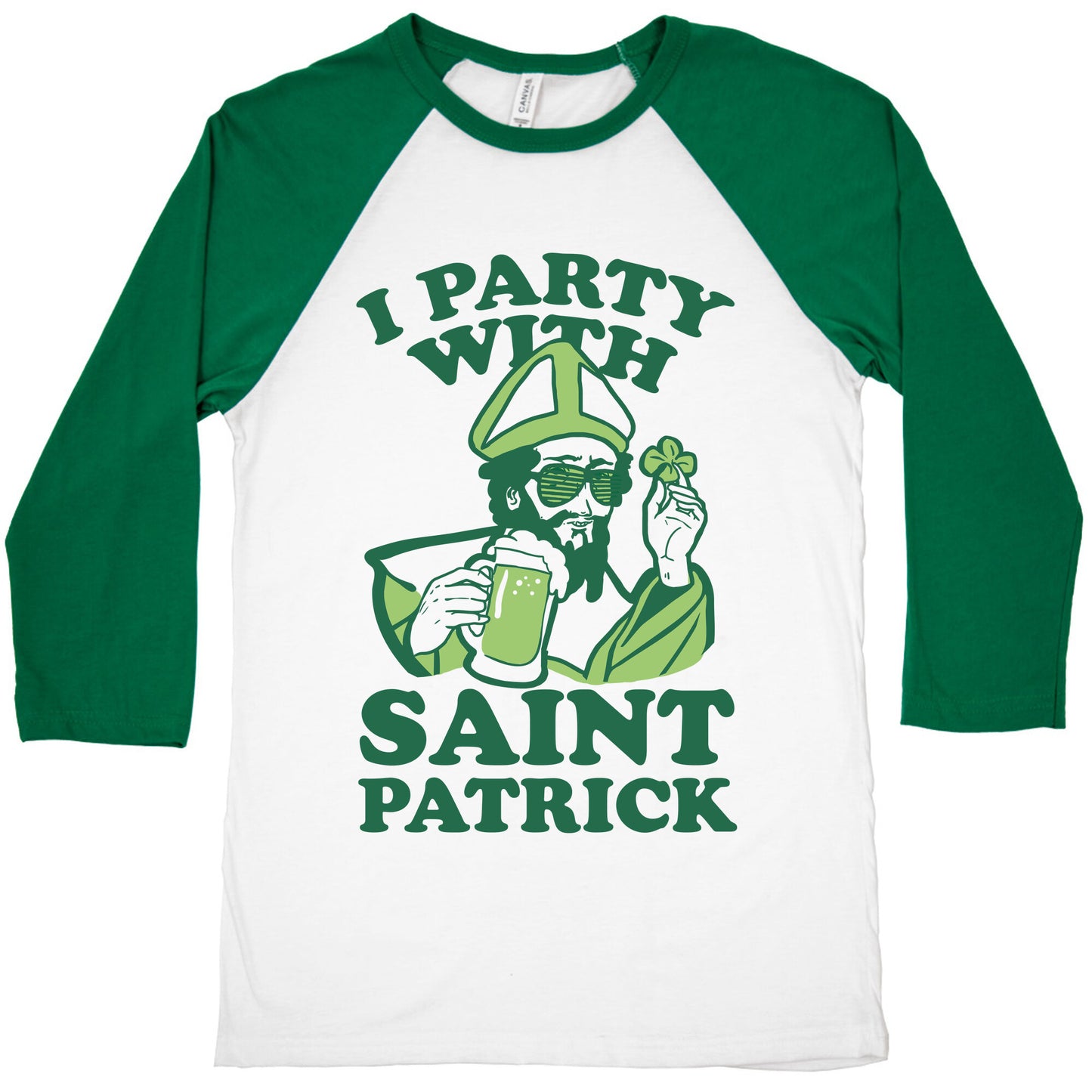 I Party With St. Patrick Baseball Tee