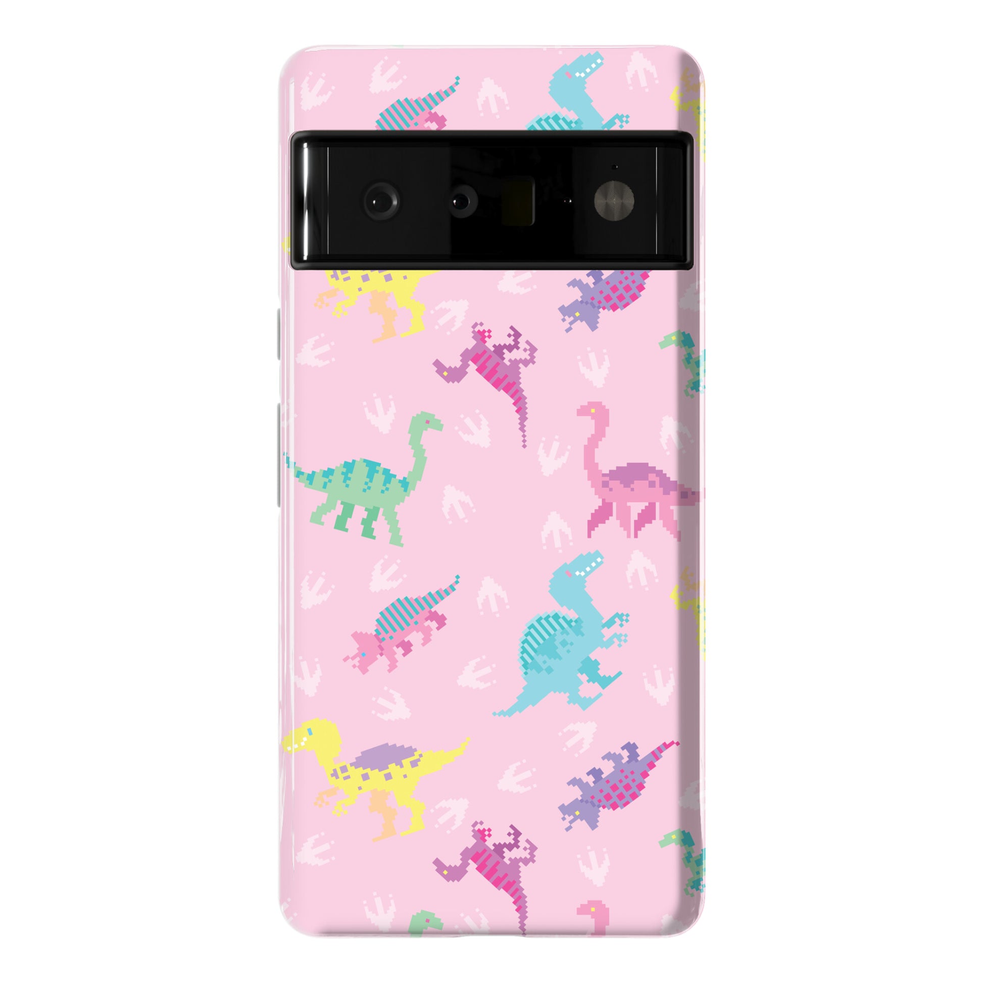 Cute Pastel Pixel Dinosaur Pattern Phone Case