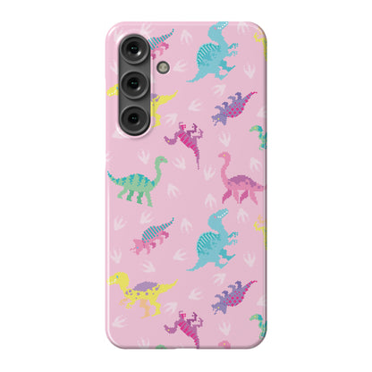 Cute Pastel Pixel Dinosaur Pattern Phone Case