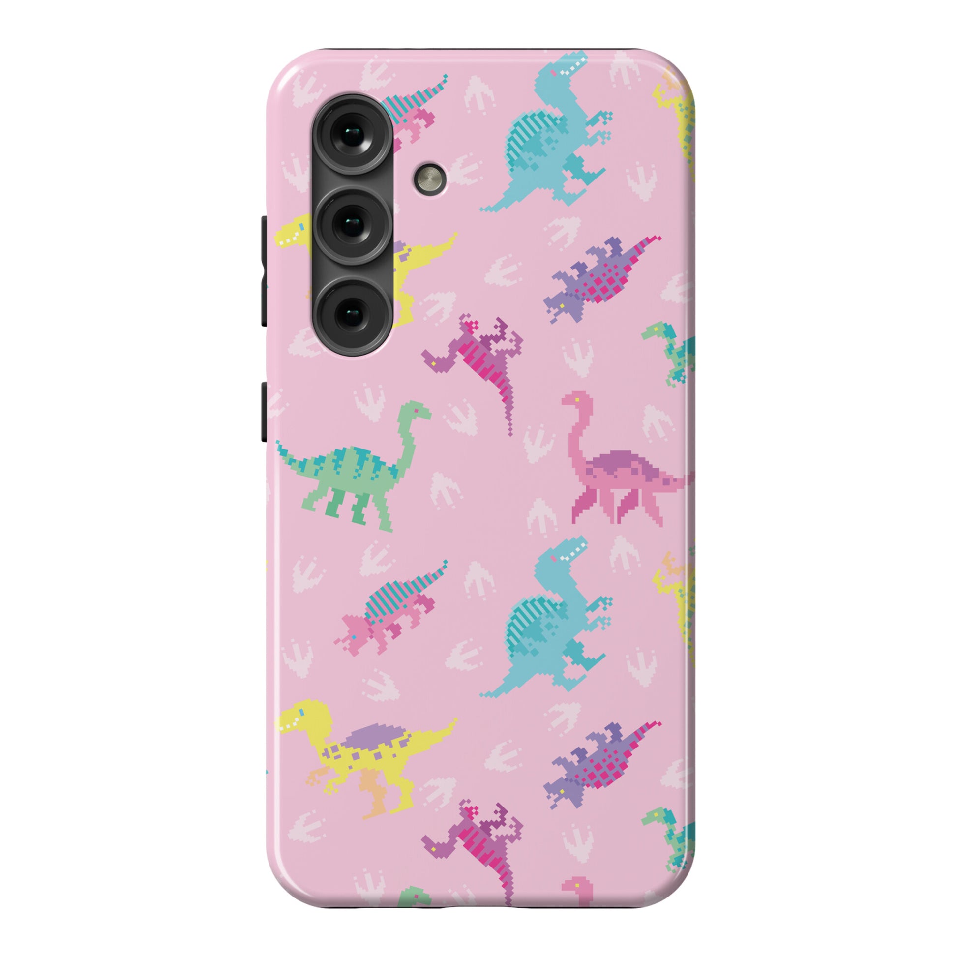 Cute Pastel Pixel Dinosaur Pattern Phone Case