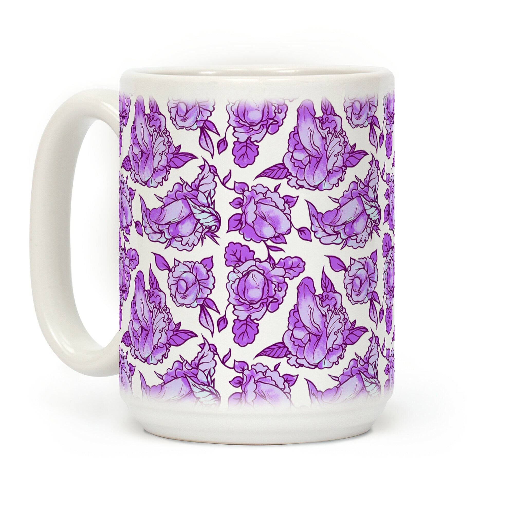 Floral Penis Purple Coffee Mug