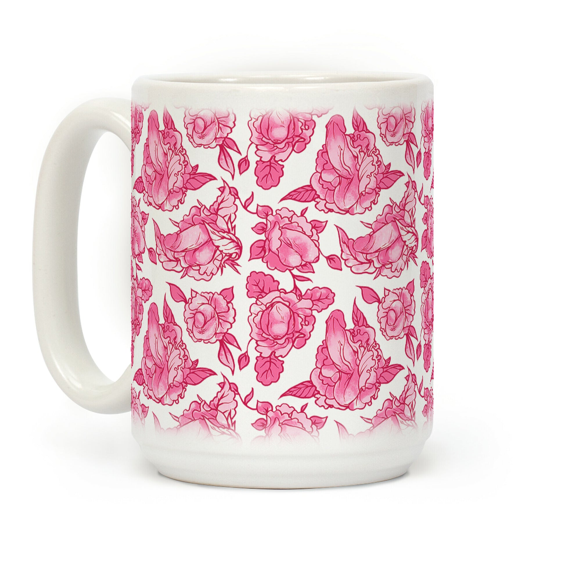 Floral Penis Pink Coffee Mug