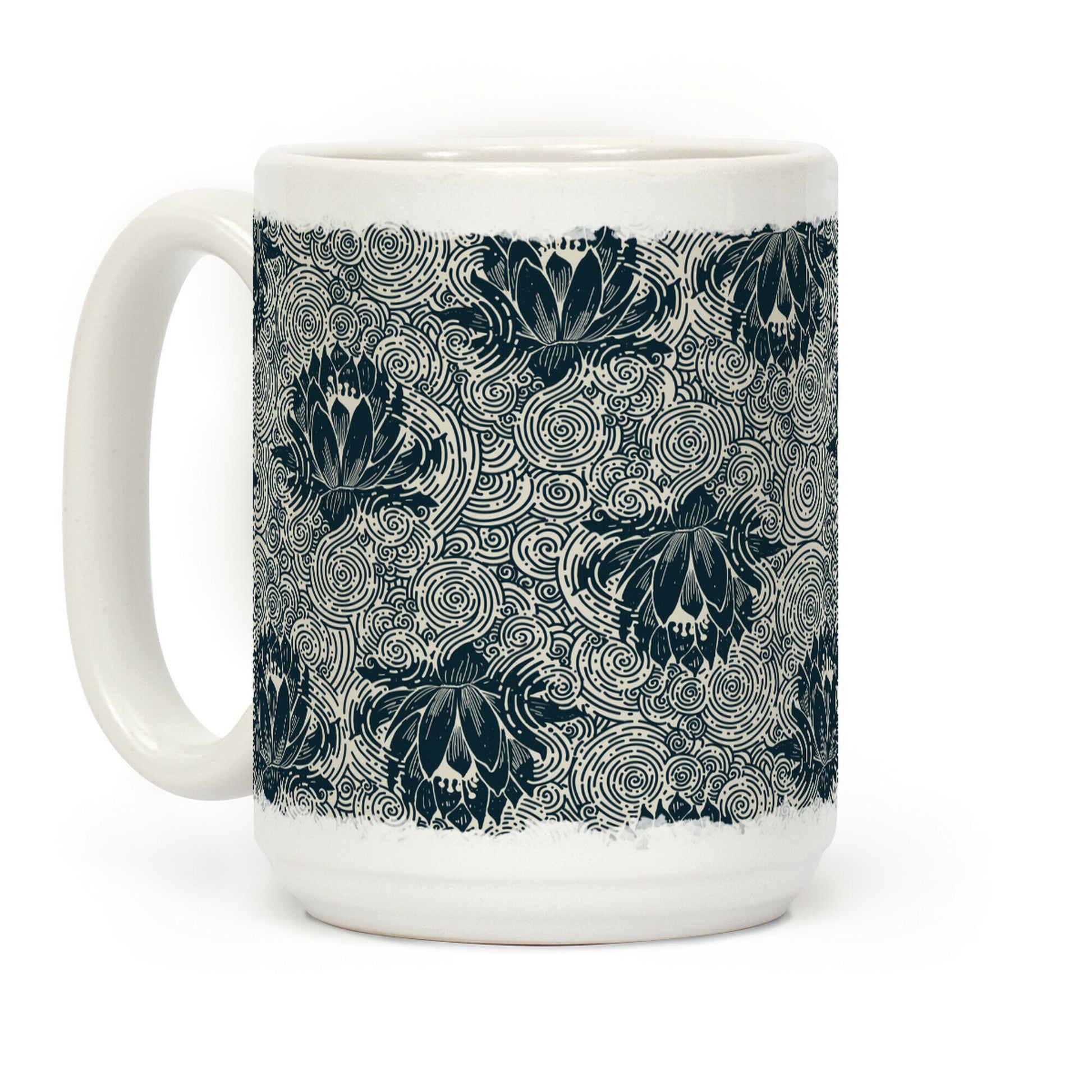Lotus Flower Pattern Coffee Mug