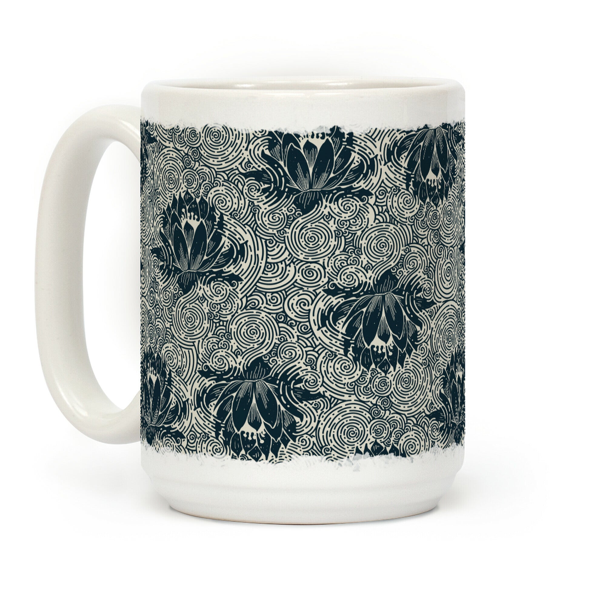 Lotus Flower Pattern Coffee Mug