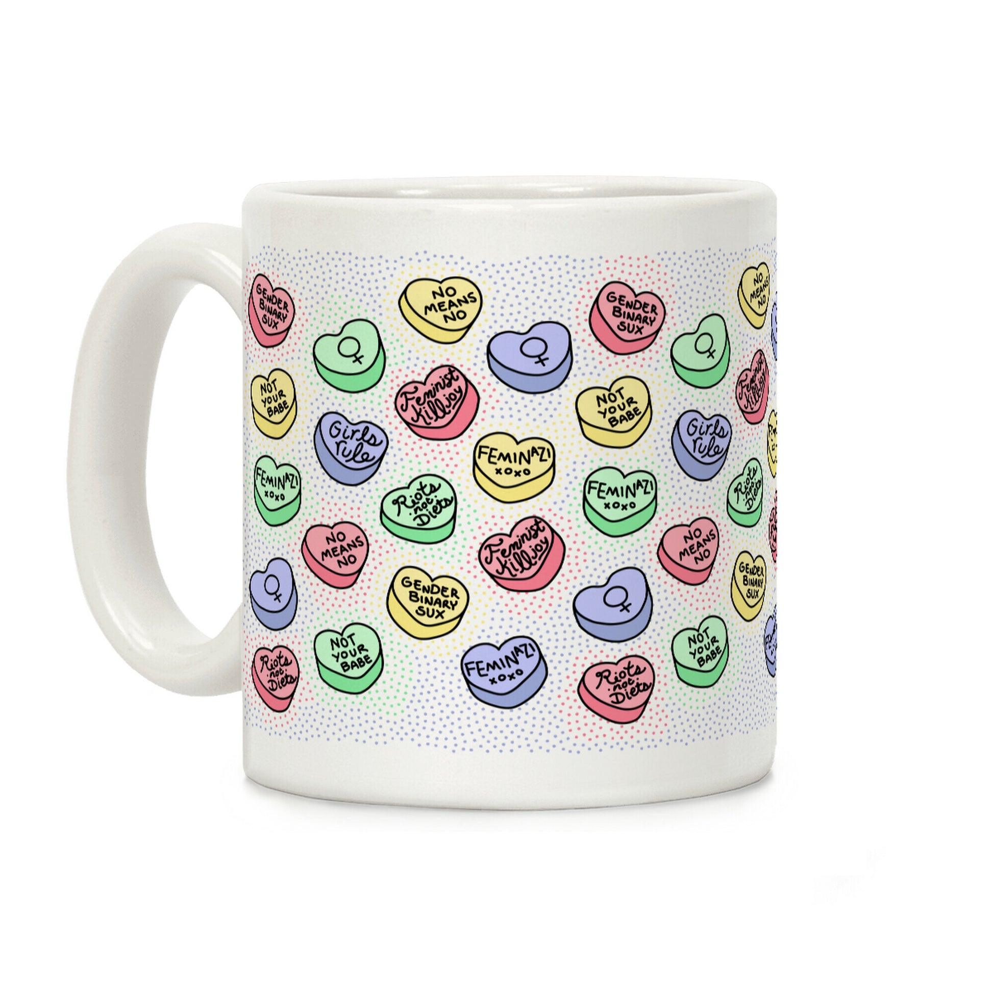 Feminist Conversation Hearts Coffee Mug