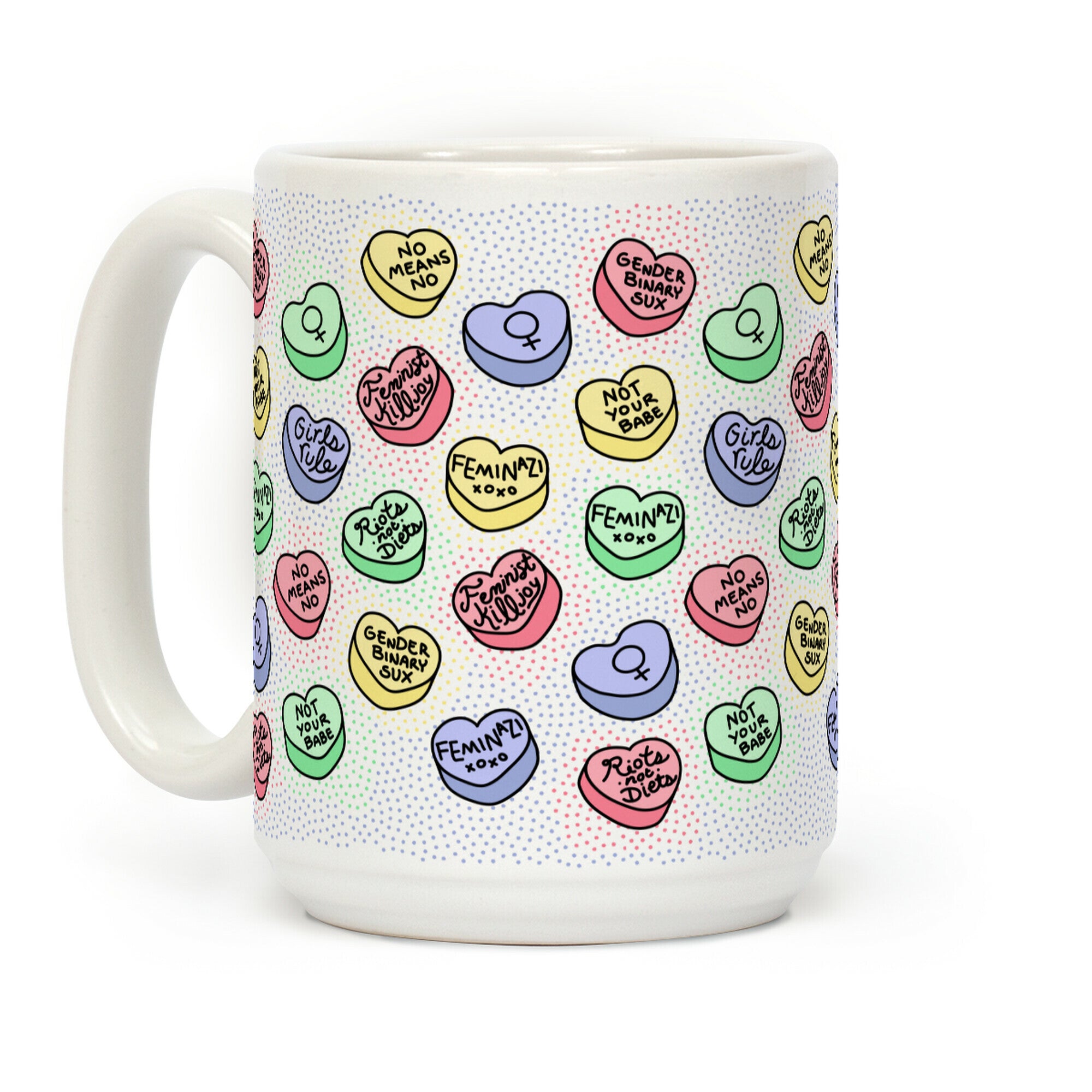 Feminist Conversation Hearts Coffee Mug