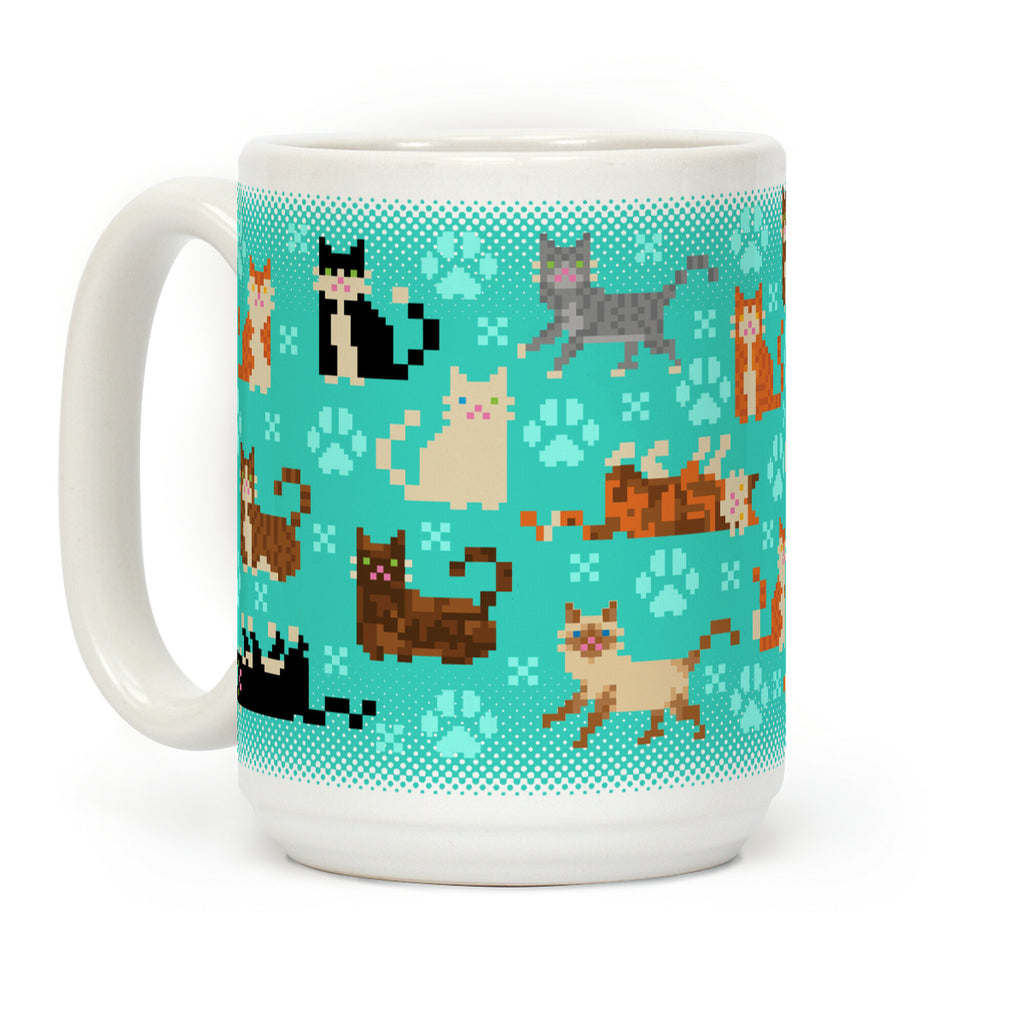 Cute Pixel Kitty Cats Coffee Mug