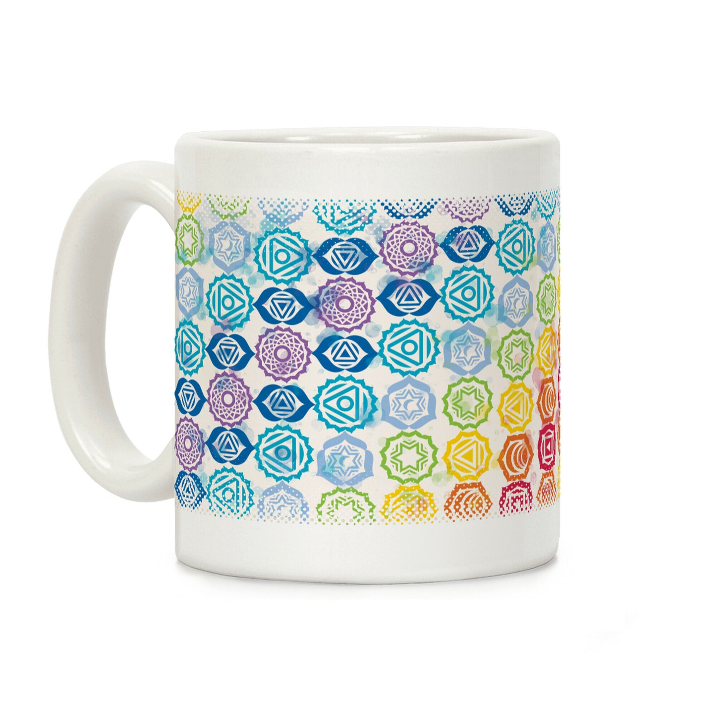Watercolor Chakra Symbol Pattern Coffee Mug