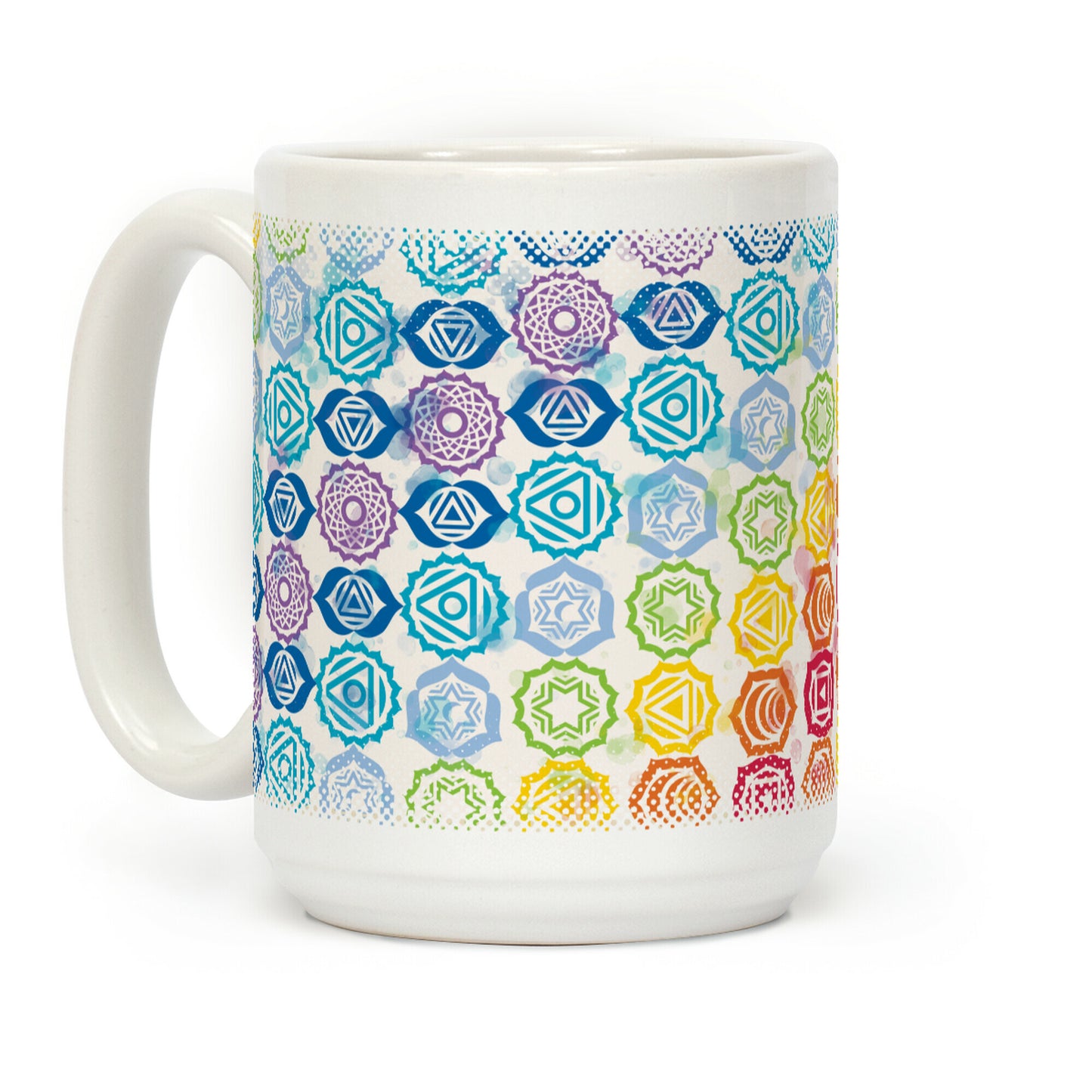 Watercolor Chakra Symbol Pattern Coffee Mug