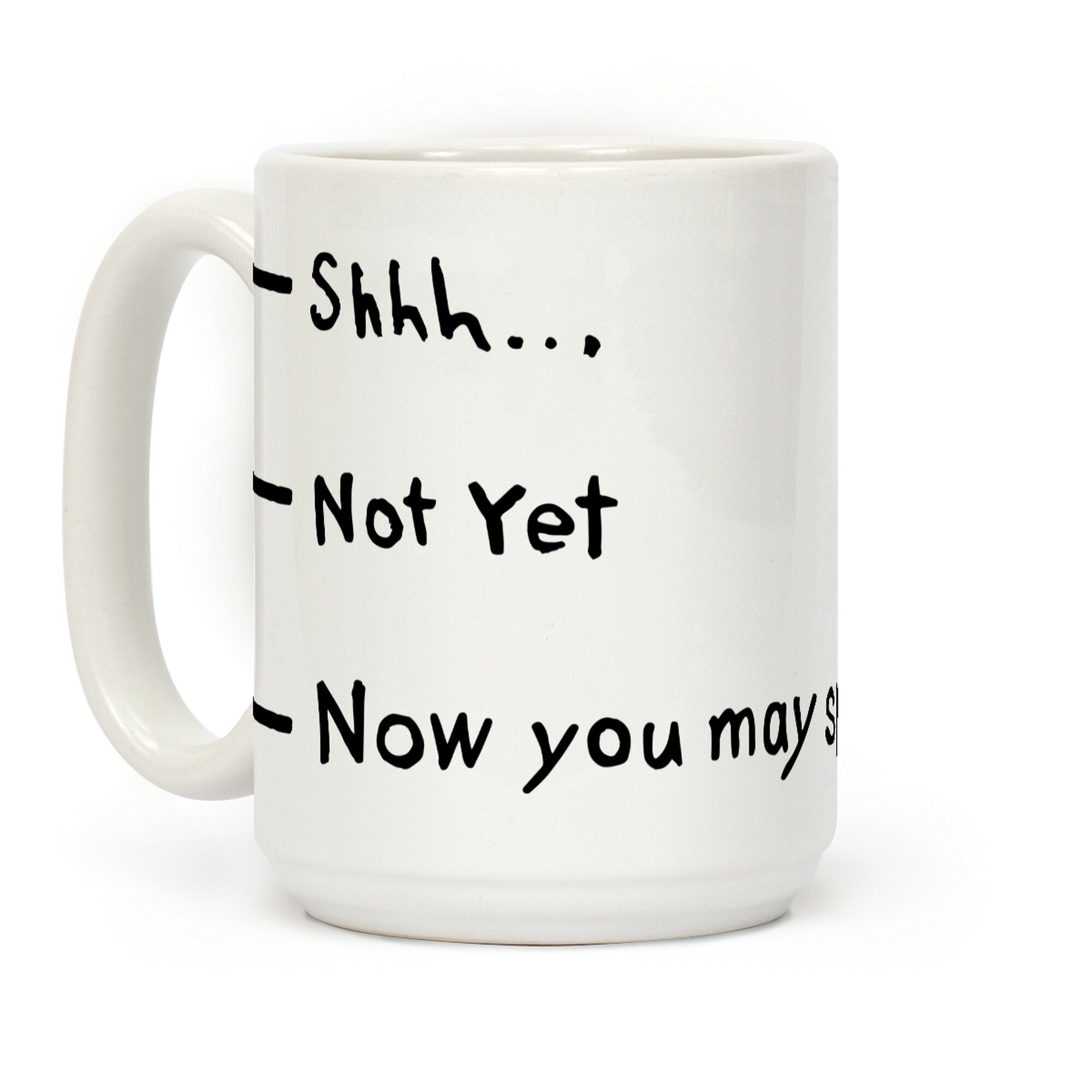 Shhh.. Not Yet, Now You May Speak Coffee Mug