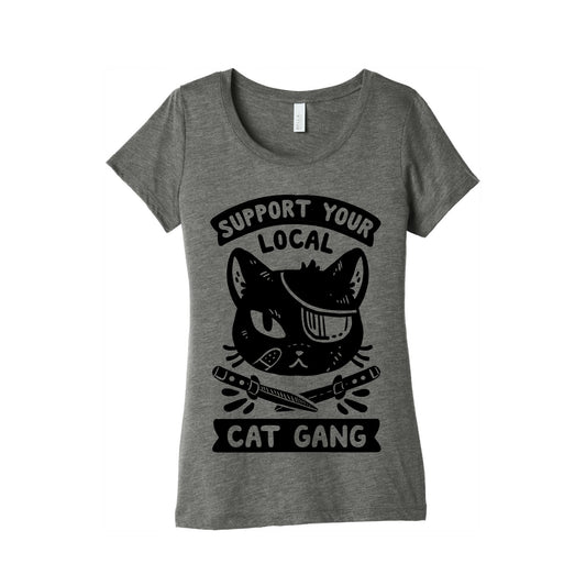 Support Your Local Cat Gang Women's Triblend Tee
