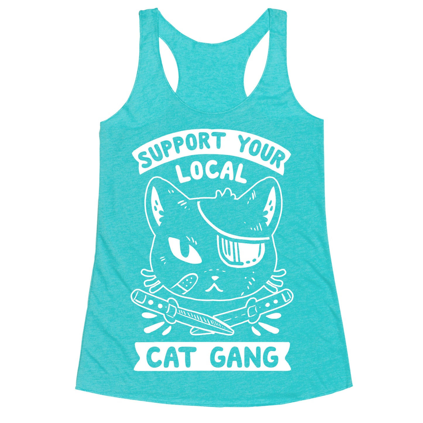 Support Your Local Cat Gang Racerback Tank