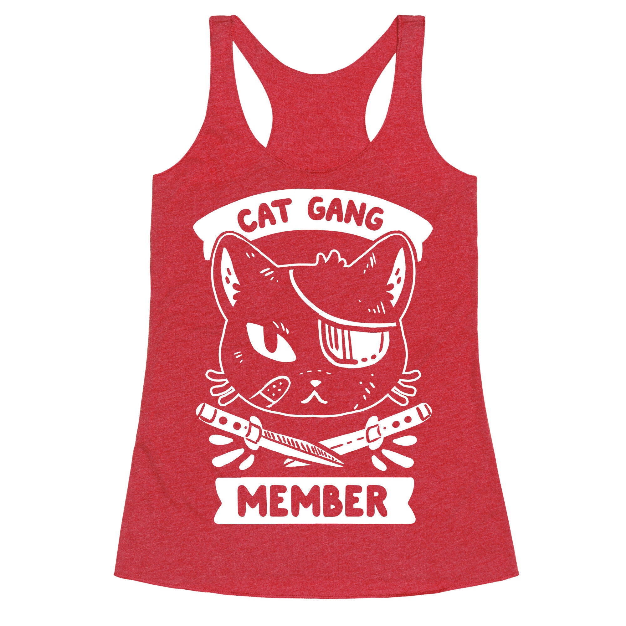 Cat Gang Member Racerback Tank