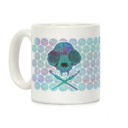 Cat Skull & Crochet Hooks Coffee Mug