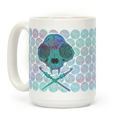 Cat Skull & Crochet Hooks Coffee Mug