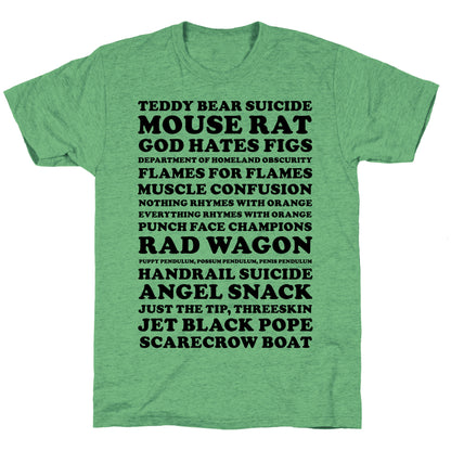 Andy Dwyer Band Names Unisex Triblend Tee