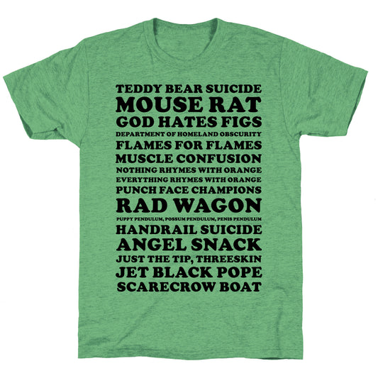 Andy Dwyer Band Names Unisex Triblend Tee