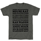 Andy Dwyer Band Names Unisex Triblend Tee