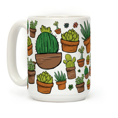 Succulent Pattern Coffee Mug