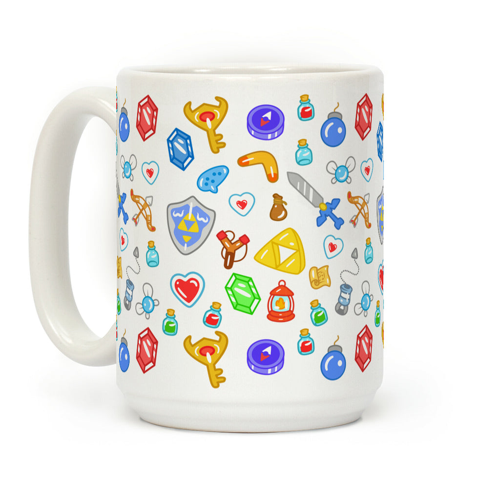 Zelda Items Pattern Coffee Mug