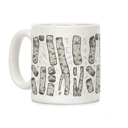 Birch Trees and Runes Coffee Mug