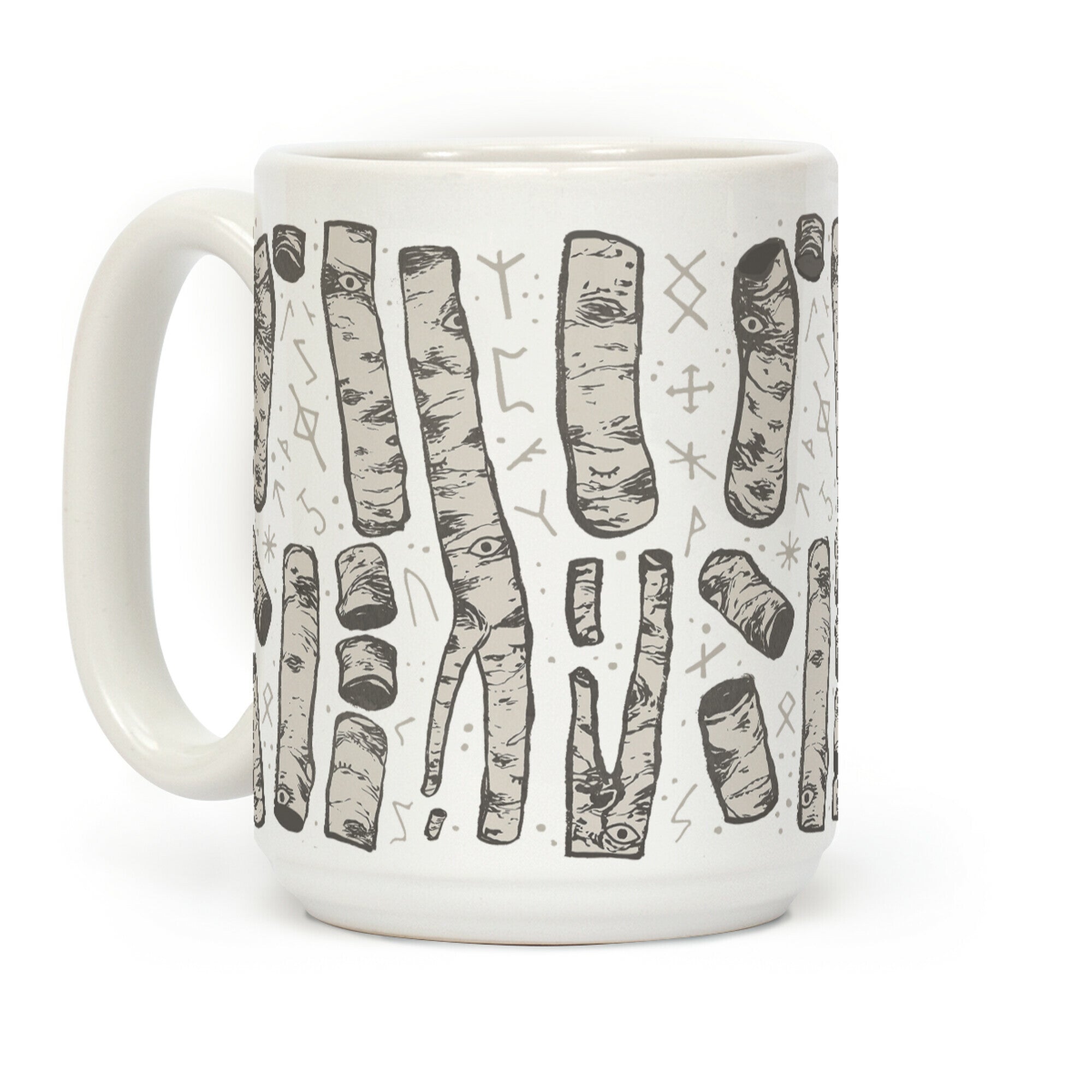 Birch Trees and Runes Coffee Mug