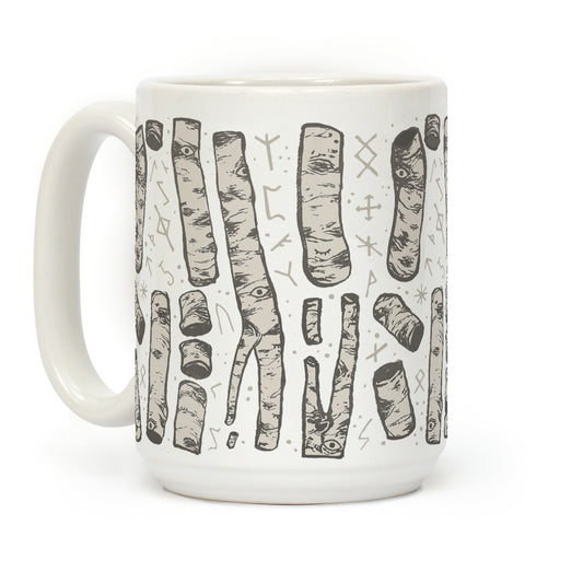 Birch Trees and Runes Coffee Mug