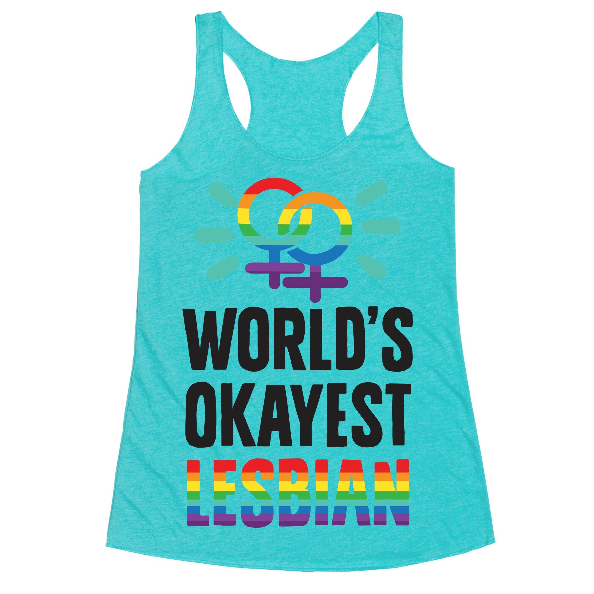 World's Okayest Lesbian Racerback Tank