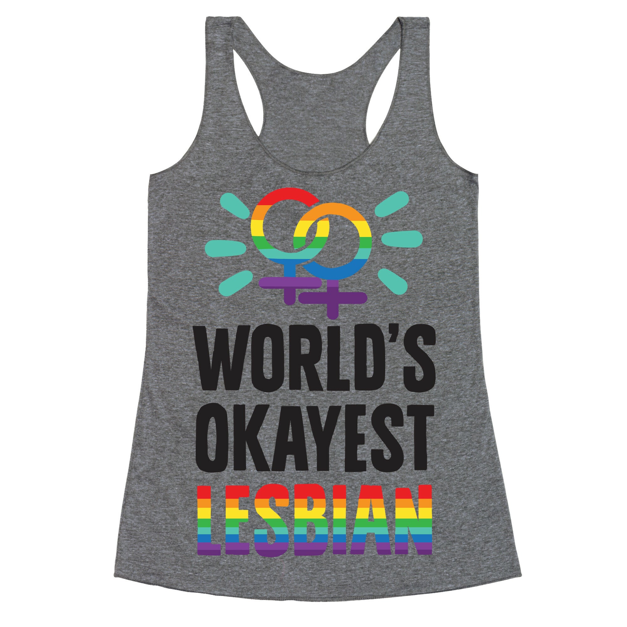 World's Okayest Lesbian Racerback Tank