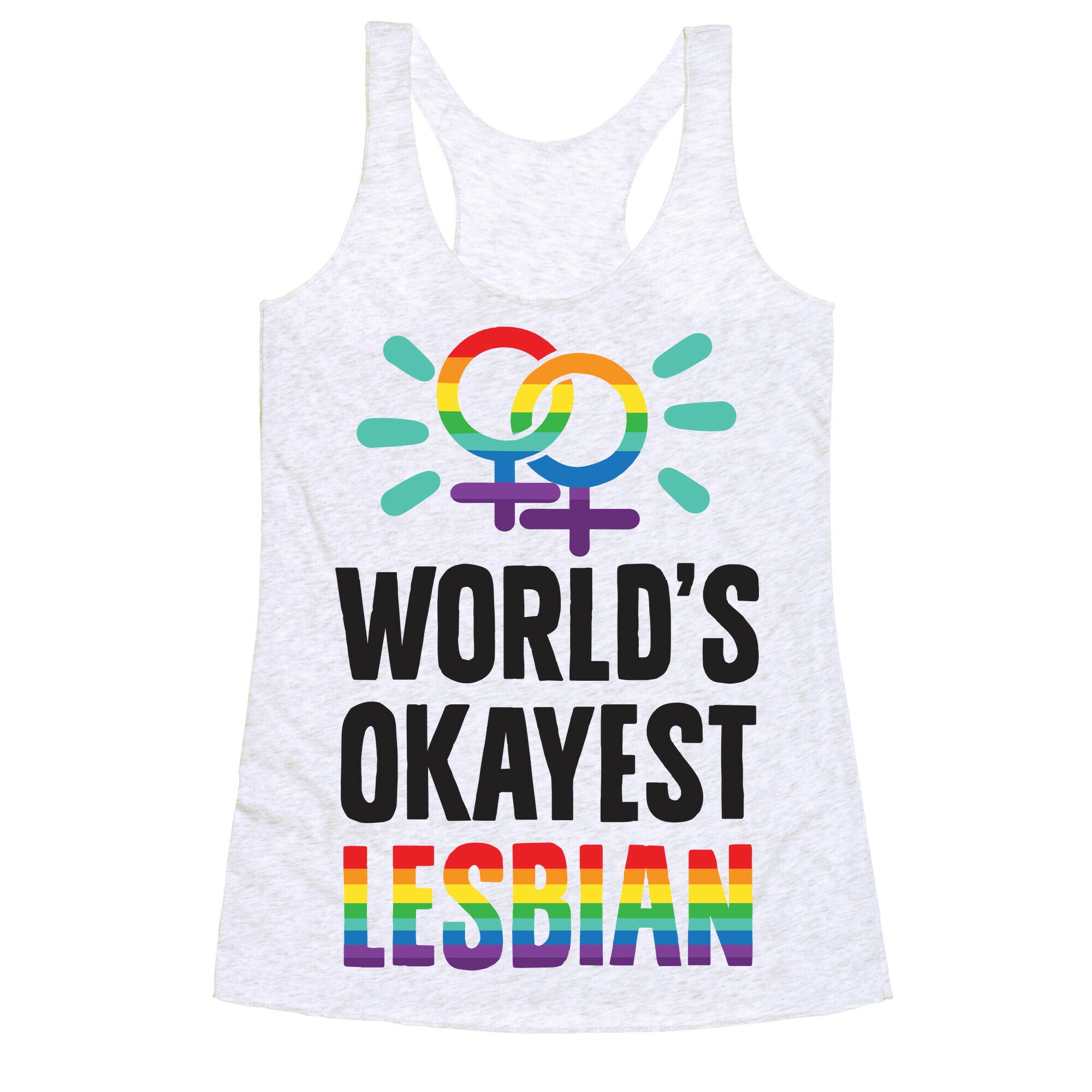 World's Okayest Lesbian Racerback Tank