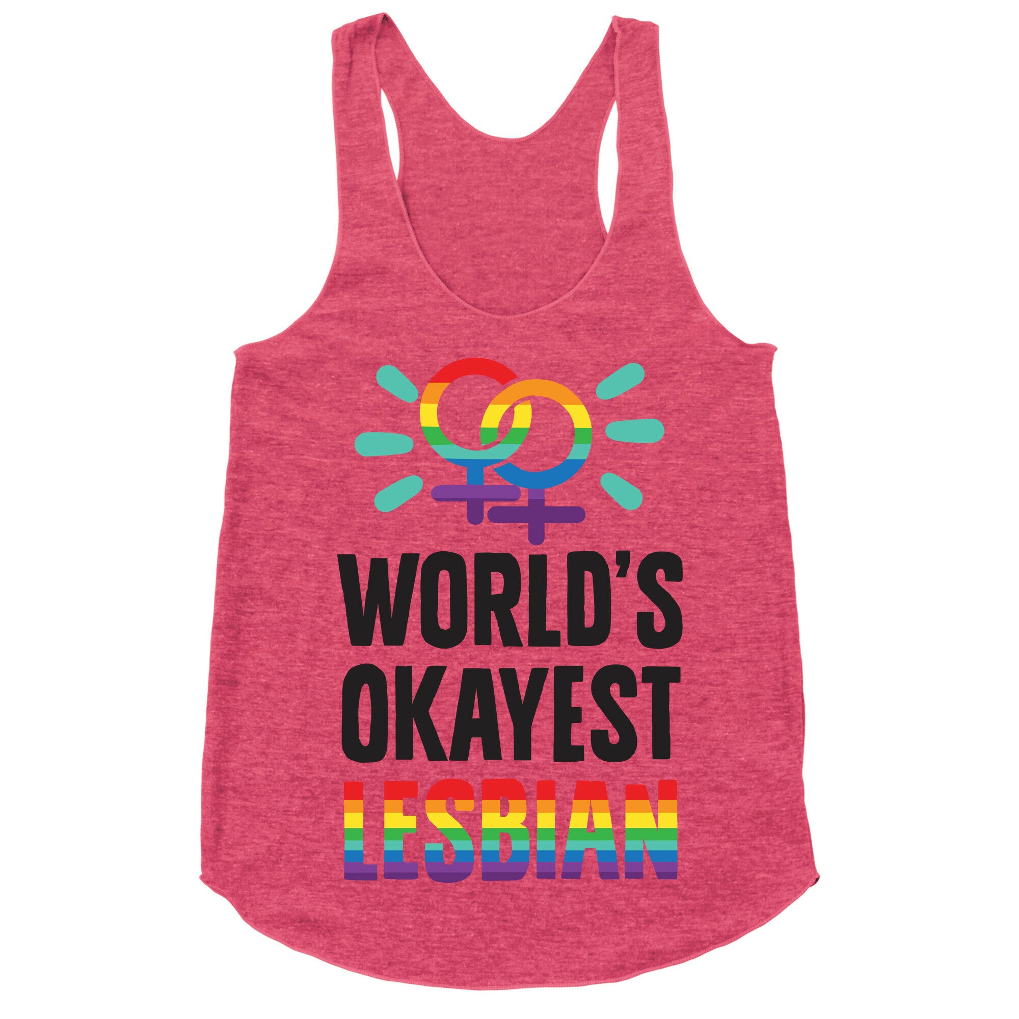 World's Okayest Lesbian Racerback Tank