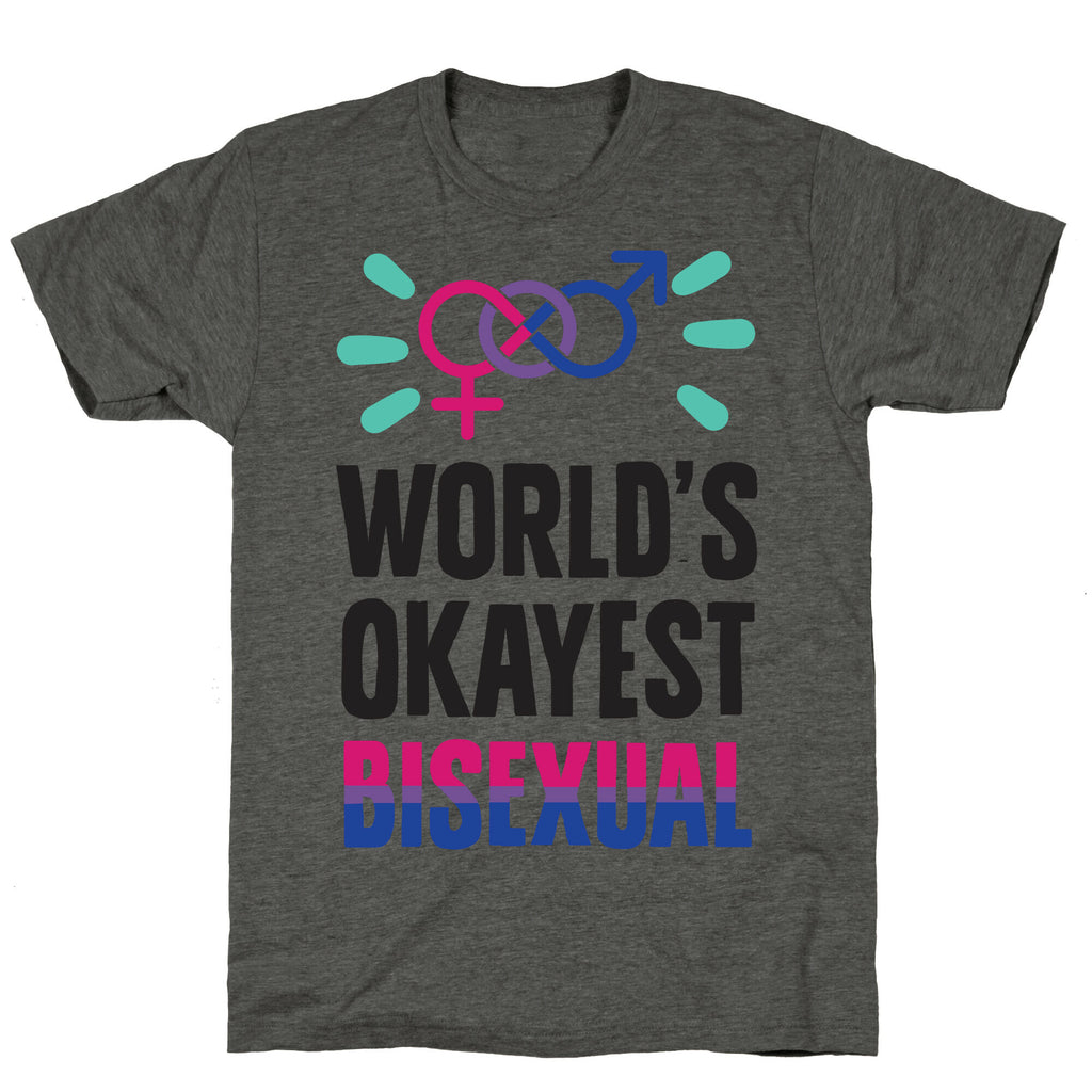 World's Okayest Bisexual Unisex Triblend Tee