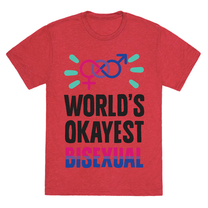 World's Okayest Bisexual Unisex Triblend Tee