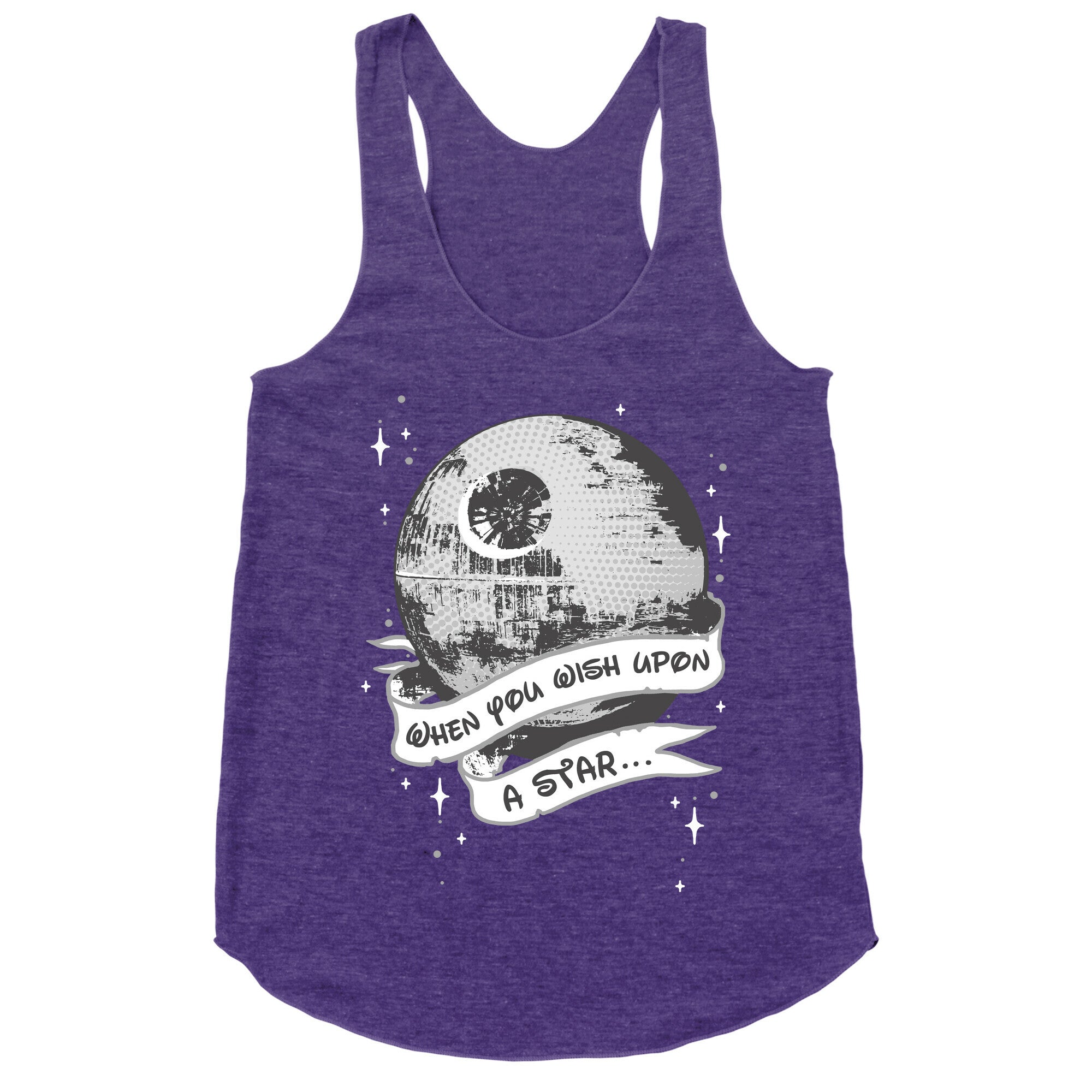 When You Wish Upon A Death Star Racerback Tank