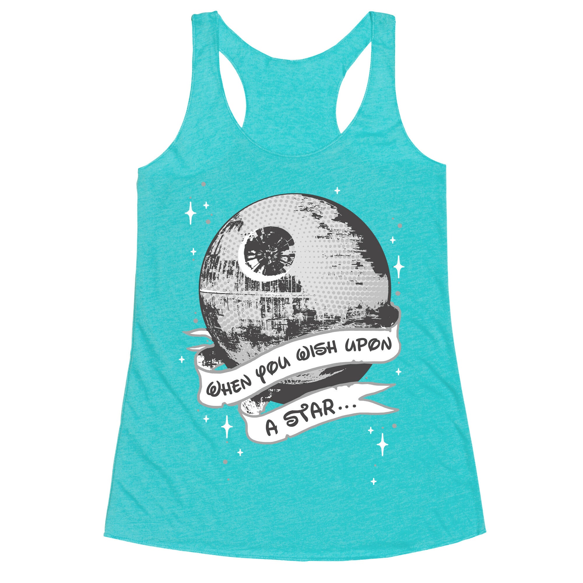 When You Wish Upon A Death Star Racerback Tank