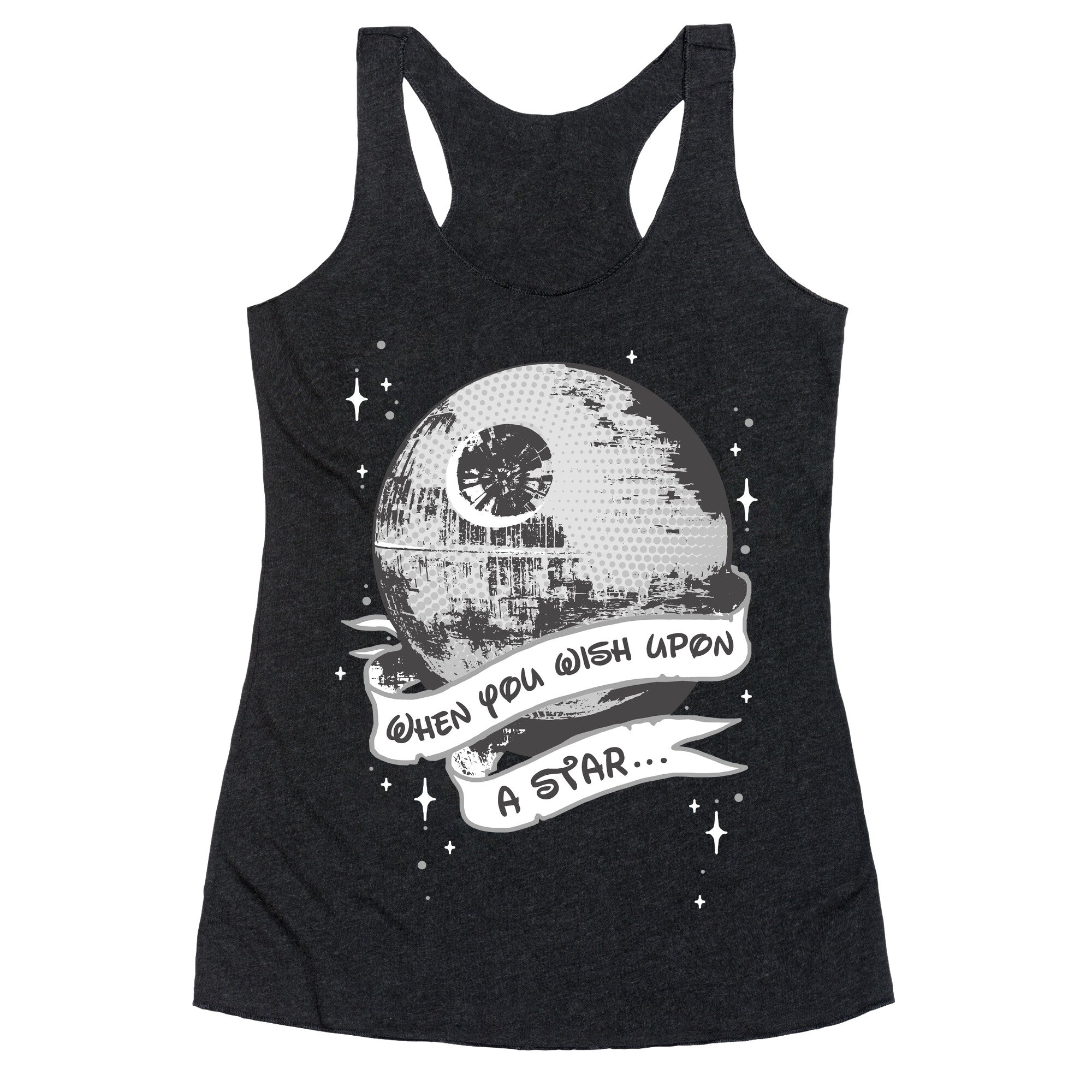 When You Wish Upon A Death Star Racerback Tank