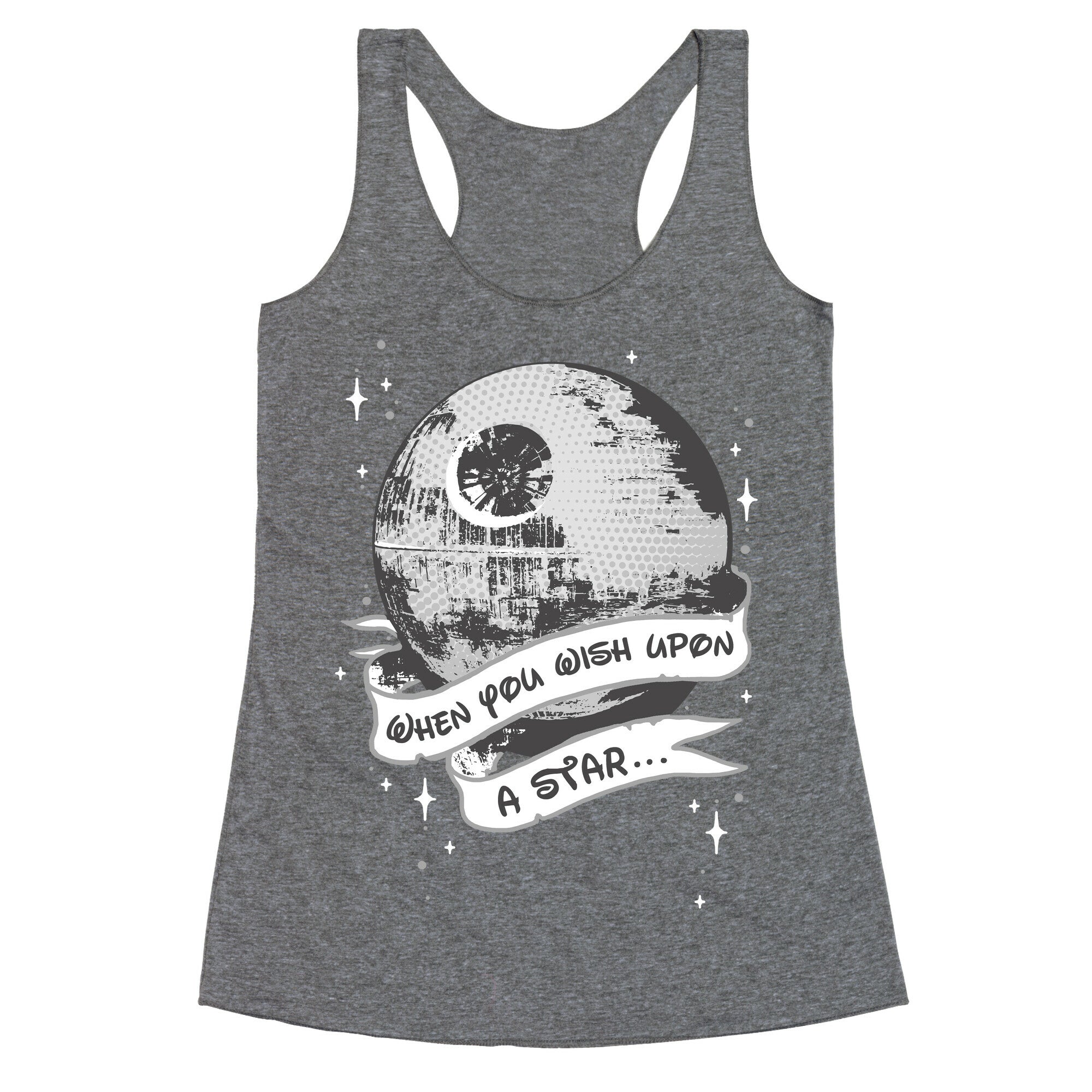 When You Wish Upon A Death Star Racerback Tank