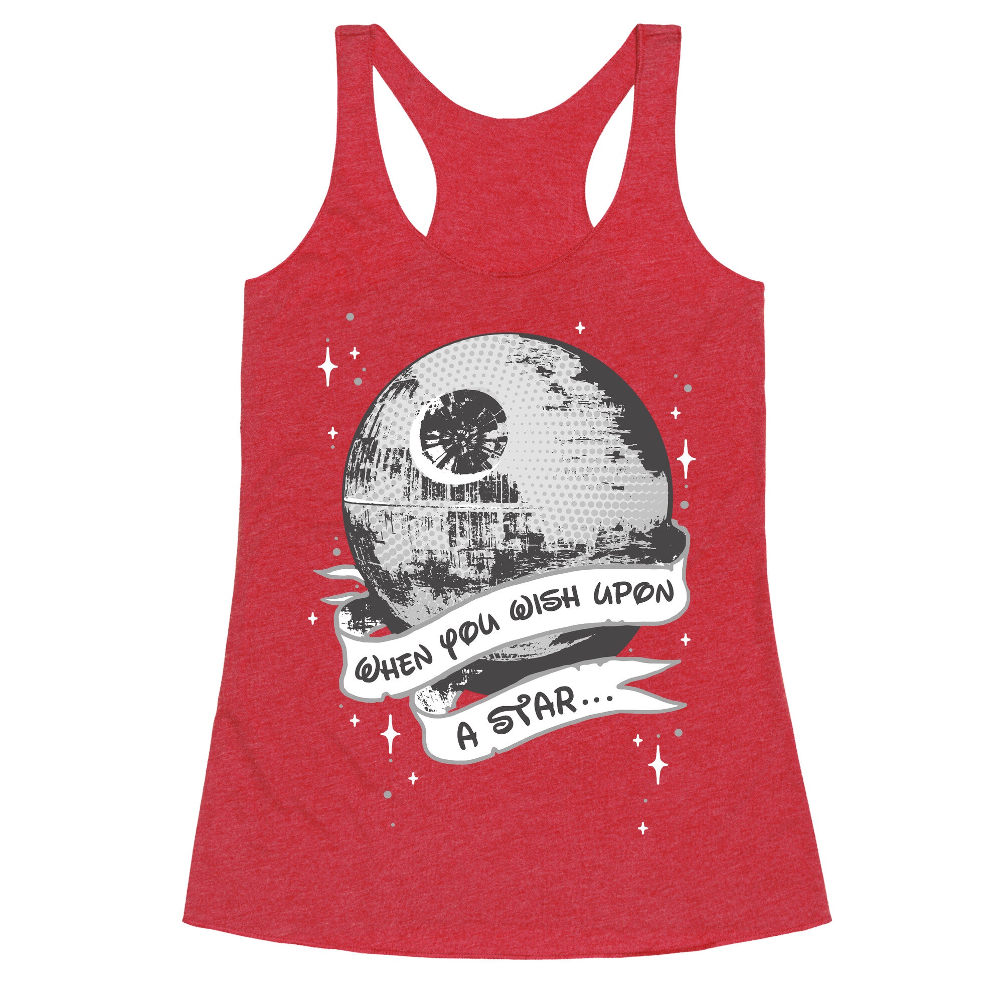 When You Wish Upon A Death Star Racerback Tank