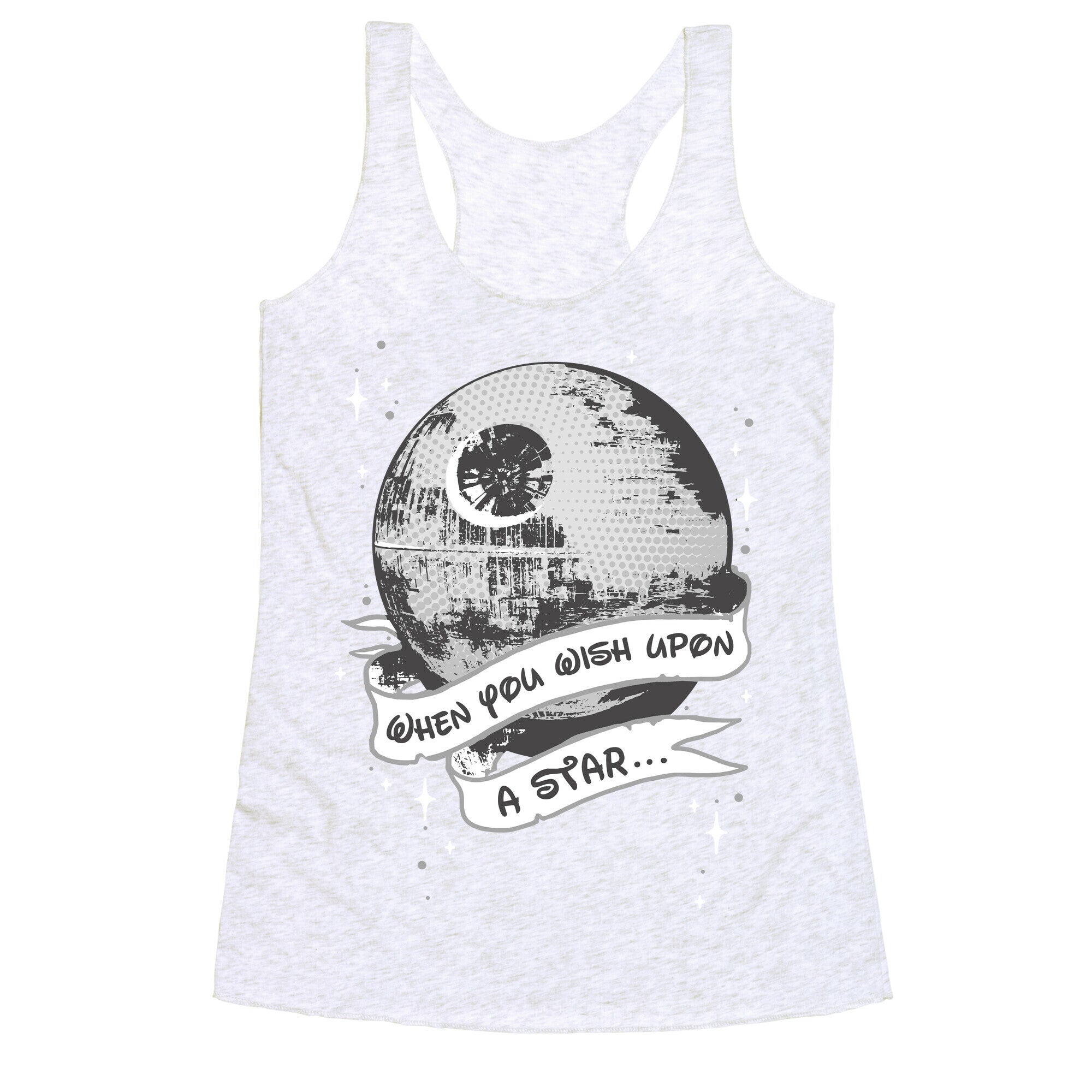 When You Wish Upon A Death Star Racerback Tank